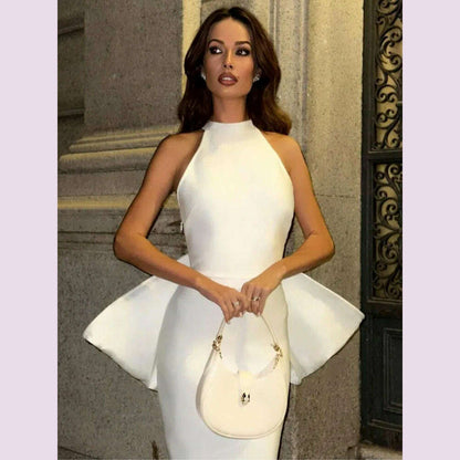 Bandage Dress 2024 Women Celebrity Sexy Backless Bow Tie White Maxi Long Bodycon Elegant Evening Club Party Dress