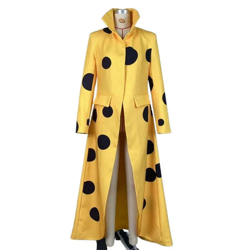 Beautyblue Polka-Dot Woolen Coat Women's Long Jacket 2025 New Split-Joint Long Sleeves Lapel Elegant Yellow Outerwears Female