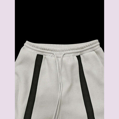 Beautyblue Striped Pants for Female Drawstring Bottoms Autumn Casual Loose Contrast Color Felt Clothes Elegant Women's Trousers