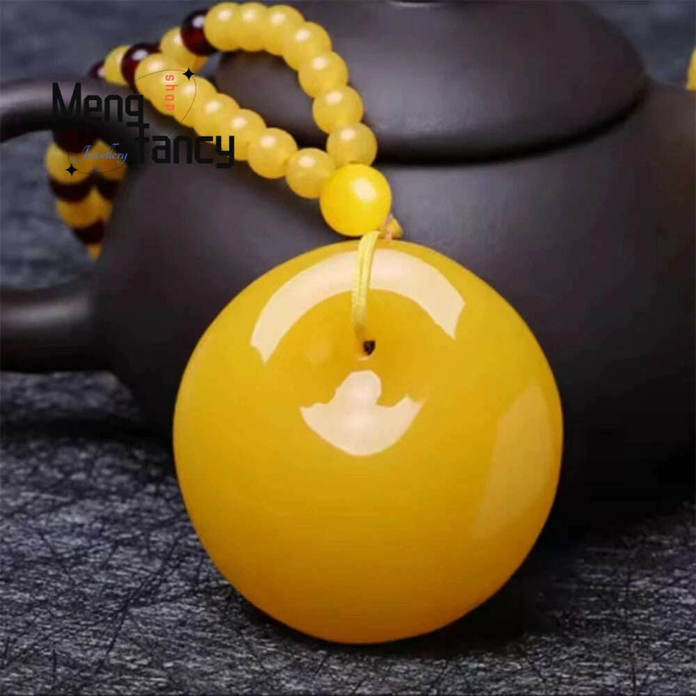 Beeswax Amber Chicken Oil Yellow Water Drop Rose Flower Money Bag Gourd Cabbage Pendant Natural Exquisite Fashion Fine Jewelry