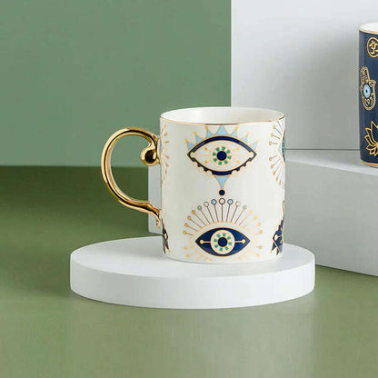 Blue Eye Coffee Cup Devil's Eye Turkish Ceramic Mug Home Breakfast Milk Novelty Cup Water Cup Afternoon Tea Cup Couples Gifts