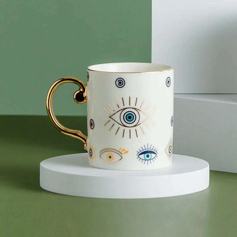 Blue Eye Coffee Cup Devil's Eye Turkish Ceramic Mug Home Breakfast Milk Novelty Cup Water Cup Afternoon Tea Cup Couples Gifts