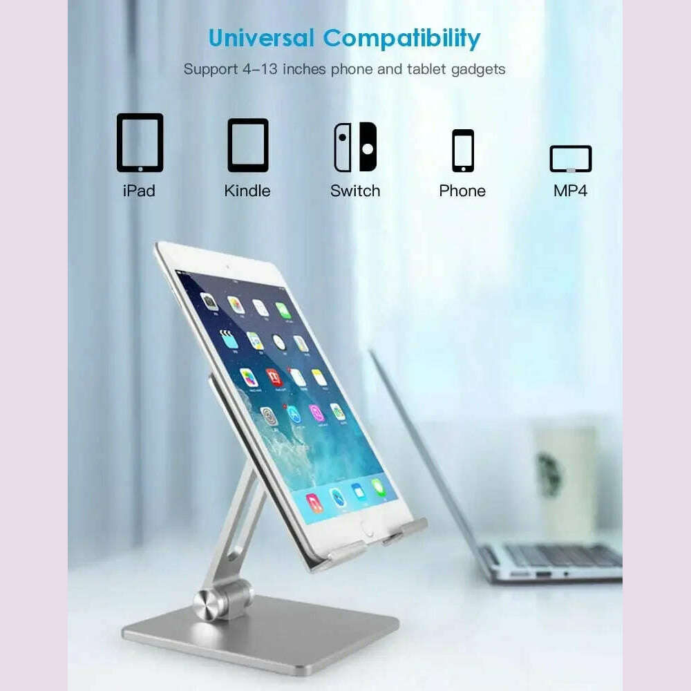 CMAOS Aluminium Alloy Phone Holder Stand Mobile Smartphone Support Tablet Desk Portable Metal Cell Phone Holder for iPhone iPad