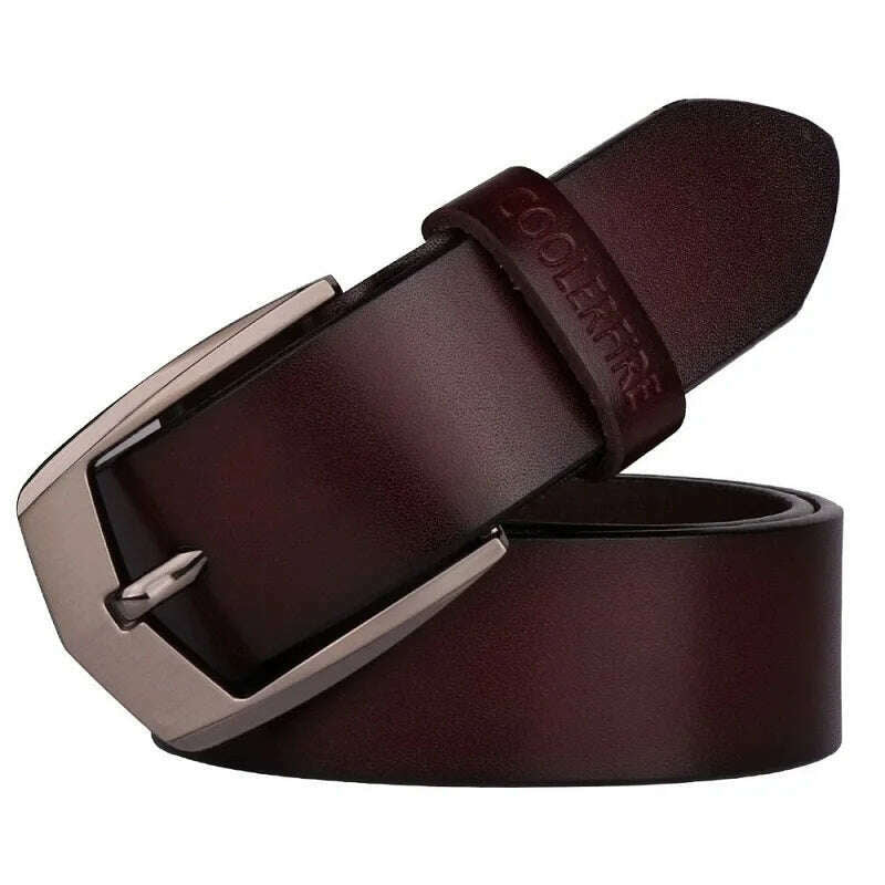 Coolerfire men high quality genuine leather belt luxury designer belts men cowskin fashion Strap male Jeans for man cowboy HQ043