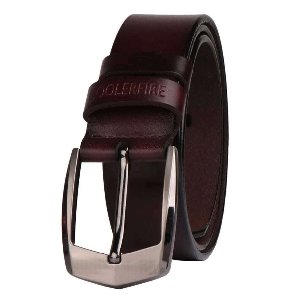Coolerfire men high quality genuine leather belt luxury designer belts men cowskin fashion Strap male Jeans for man cowboy HQ043