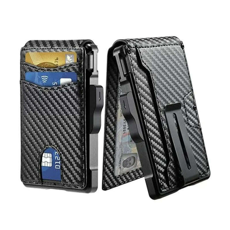 EDC Credit Card Holder Men Wallets Carbon Fiber Bank Cardholder Case Slim Wallet for Men Metal RFID Blocking Mens Wallet Choice