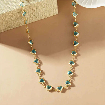 Exquisite Boho Candy Color Heart Shaped Crystal Bracelet for Women Fashion Charm Zircon Butterfly Pearl Metal Chain Bracelets