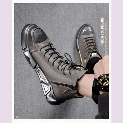 Fashion High Top Leather Casual Sneaker Men Black Platform Sneakers Luxury Designer Superstar Shoes Men Hip Hop Streetwear Shoes