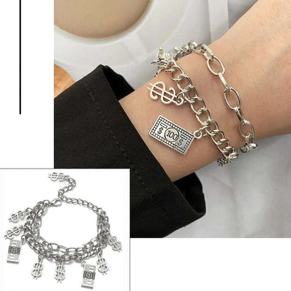 FNIO Bohemian Bracelets for Women Fashion Multilayer Beaded Chain Bracelets Set Charm Bracelet Bangles Jewelry Punk