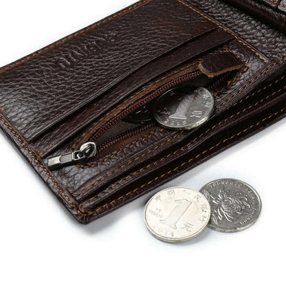 GUBINTU Genuine Leather Men Wallets Coin Pocket Zipper Real Men's Leather Wallet with Coin High Quality Male Purse Eagle cartera
