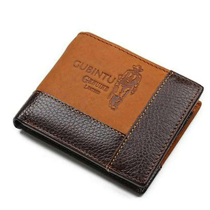 GUBINTU Genuine Leather Men Wallets Coin Pocket Zipper Real Men's Leather Wallet with Coin High Quality Male Purse Eagle cartera