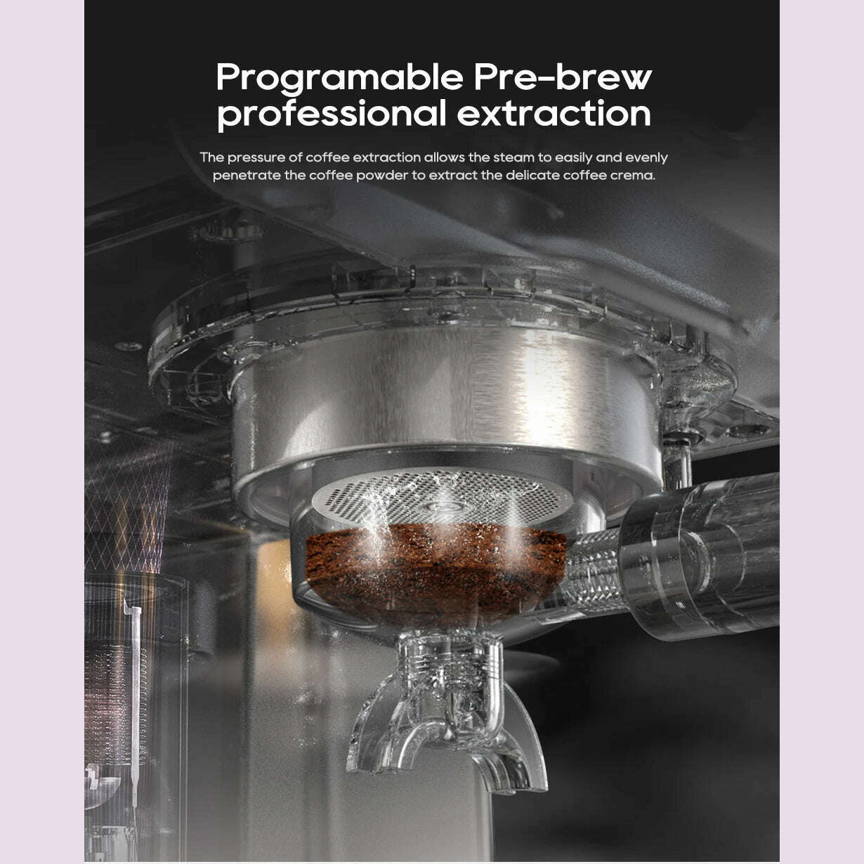 HiBREW 20Bar Semi Automatic Espresso Coffee Machine Temperature Adjustable 58mm Portafilter Cold/Hot Coffee Maker Metal CaseH10A