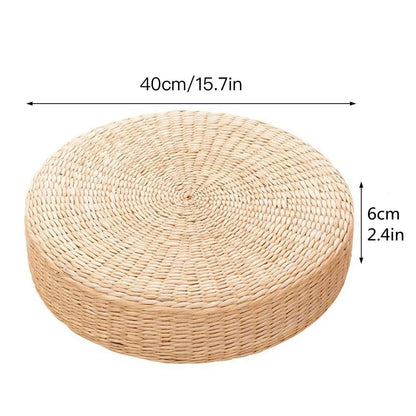 Hot 40cm*40cm Handmade Woven Natural Straw Round Pouf Tatami Cushion Floor Japanese Style Cushion Home Textile