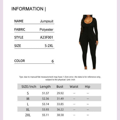 II Women's Rompers Long Sleeve Solid Skinny Bodycon Jumpsuits Fashion Sports Fitness Casual Activity Streetwear Overalls