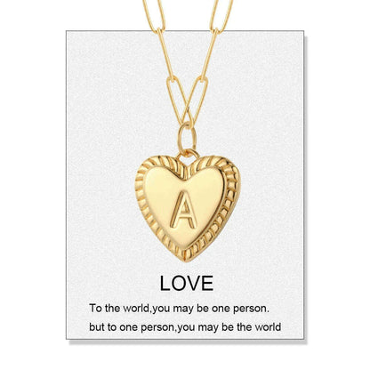 initial Letter Name Necklace for Women A-Z Alphabet Initial Pendant Choker Gold Color Collares Long Stainless Steel Chains Link