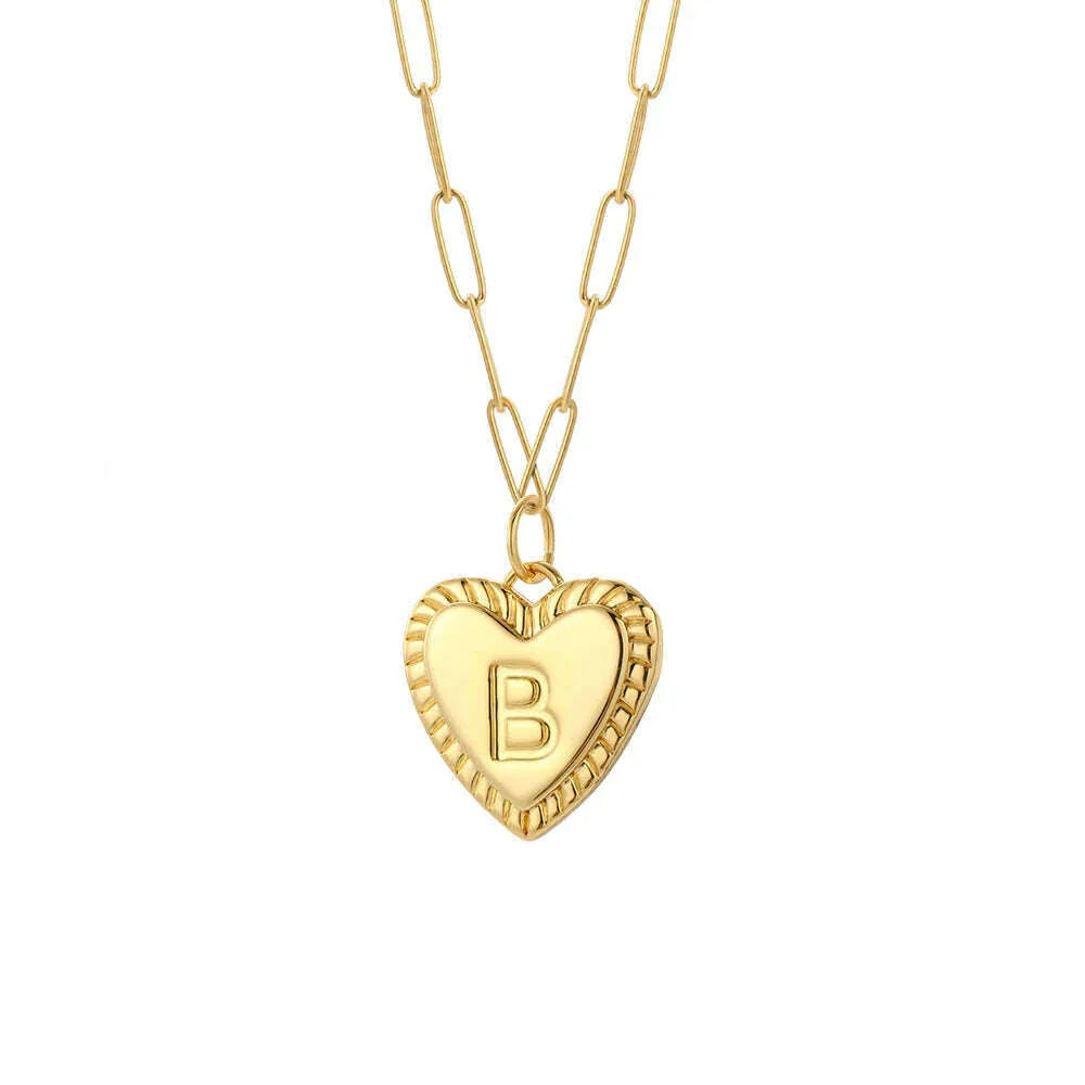 initial Letter Name Necklace for Women A-Z Alphabet Initial Pendant Choker Gold Color Collares Long Stainless Steel Chains Link
