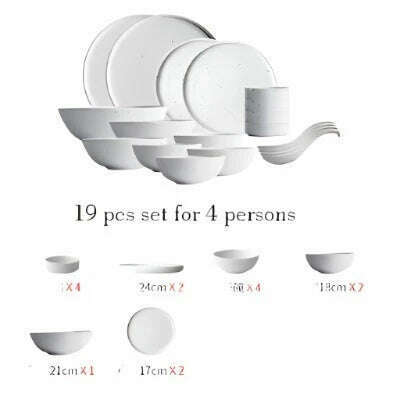 KINGLANG 1/2/4/6 Person Dinner Set Ceramic Dinnerware Matt Dinner Plate Rice Soup Bowl Sauce Dish Restaurant Tableware Wholesale