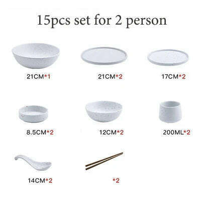 KINGLANG 1/2/4/6 Person Dinner Set Ceramic Dinnerware Matt Dinner Plate Rice Soup Bowl Sauce Dish Restaurant Tableware Wholesale