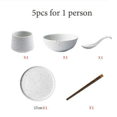 KINGLANG 1/2/4/6 Person Dinner Set Ceramic Dinnerware Matt Dinner Plate Rice Soup Bowl Sauce Dish Restaurant Tableware Wholesale