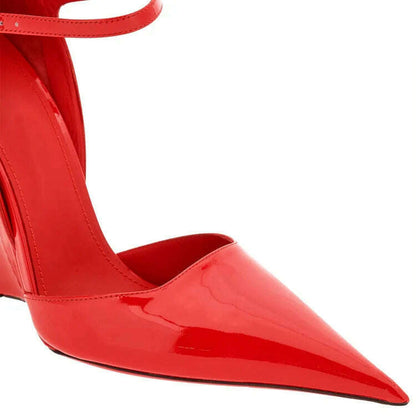 Lady Sexy Slope Heels Woman Ankle Strap Dress Wedding Shoes Party Sandalias De Mujer Luxury Sandals Women Designers