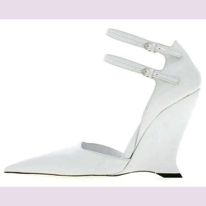 Lady Sexy Slope Heels Woman Ankle Strap Dress Wedding Shoes Party Sandalias De Mujer Luxury Sandals Women Designers