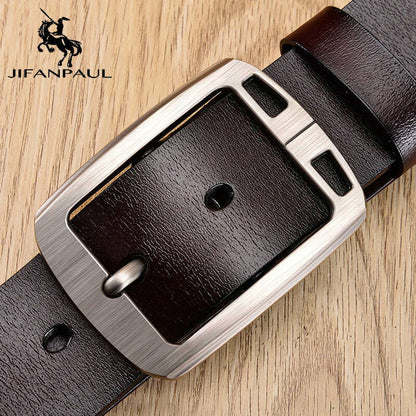 Leather For Men High Quality Buckle Jeans Cowskin Casual Belts Business Cowboy Waistband Male Fashion Designer