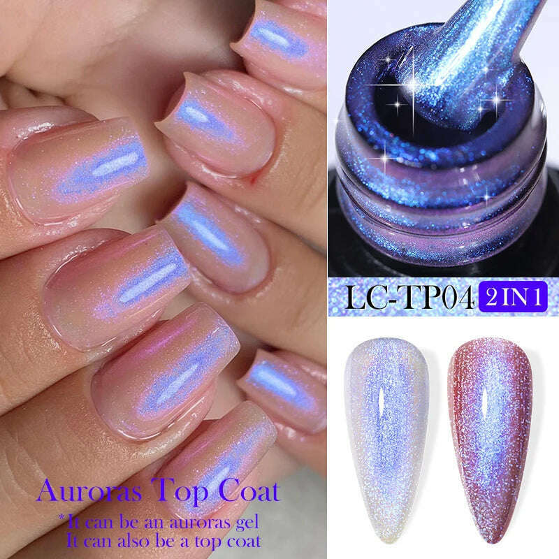 LILYCUTE 7ML Sparkling Glitter Rainbow Cat Magnetic Gel Nail Polish 9D Colorful  Semi Permanent Soak Off Nail Art UV Gel Varnish