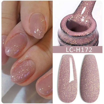 LILYCUTE 7ML Sparkling Glitter Rainbow Cat Magnetic Gel Nail Polish 9D Colorful  Semi Permanent Soak Off Nail Art UV Gel Varnish