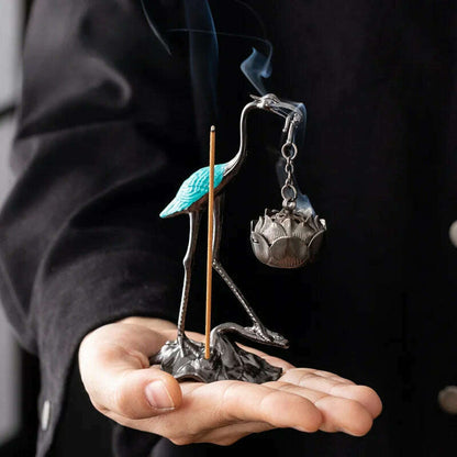 Lotus Flower Incense Burner Creative Retro Hollow Out Copper Coin Hanging Lotus Burners Blessing Nasturtium Holder Home Decor