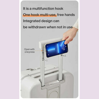 Mixi New Aluminum Frame Suitcase Carry On Rolling Luggage with USB Port Boarding Cabin Cup and Phone Holder 20 24 Inch