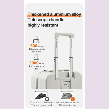 Mixi New Aluminum Frame Suitcase Carry On Rolling Luggage with USB Port Boarding Cabin Cup and Phone Holder 20 24 Inch