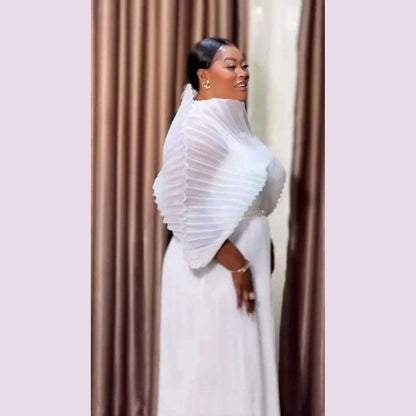 Miyake Folds 2024 Autumn New Plus-size Dress Hand-made Dolds Elegant Chested Evening Dress