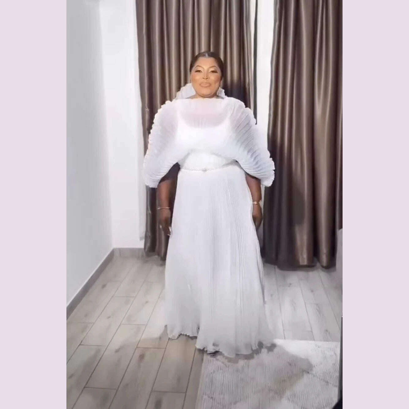 Miyake Folds 2024 Autumn New Plus-size Dress Hand-made Dolds Elegant Chested Evening Dress