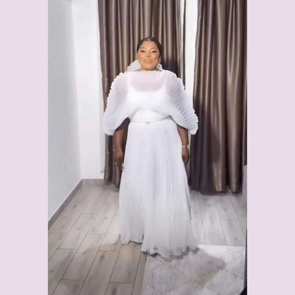 Miyake Folds 2024 Autumn New Plus-size Dress Hand-made Dolds Elegant Chested Evening Dress