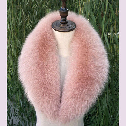 Natural Color Raccoon Fox Real Fur Collar Scarf Genuine Big Size Scarves Warp Shawl Neck Warmer Stole Muffler with Clip Loops #6