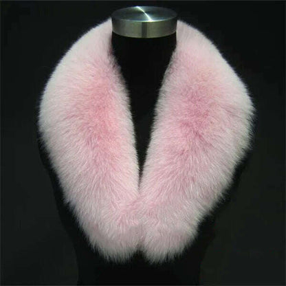 Natural Color Raccoon Fox Real Fur Collar Scarf Genuine Big Size Scarves Warp Shawl Neck Warmer Stole Muffler with Clip Loops #6