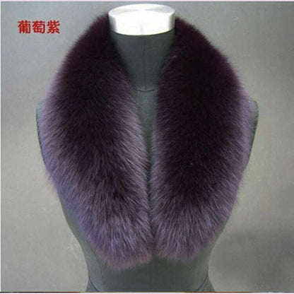 Natural Color Raccoon Fox Real Fur Collar Scarf Genuine Big Size Scarves Warp Shawl Neck Warmer Stole Muffler with Clip Loops #6