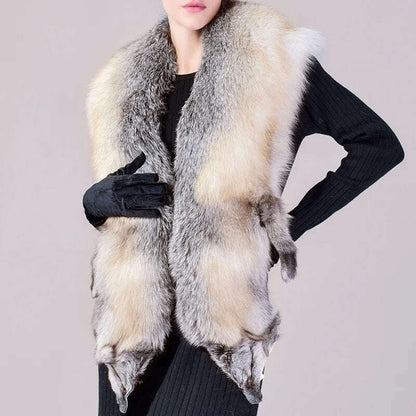 Natural Fur Fox Whole Skin Scarf Ladies Winter Fashion Retro Luxury Party Women Winter Warm Real Fur Collar Ring S5877
