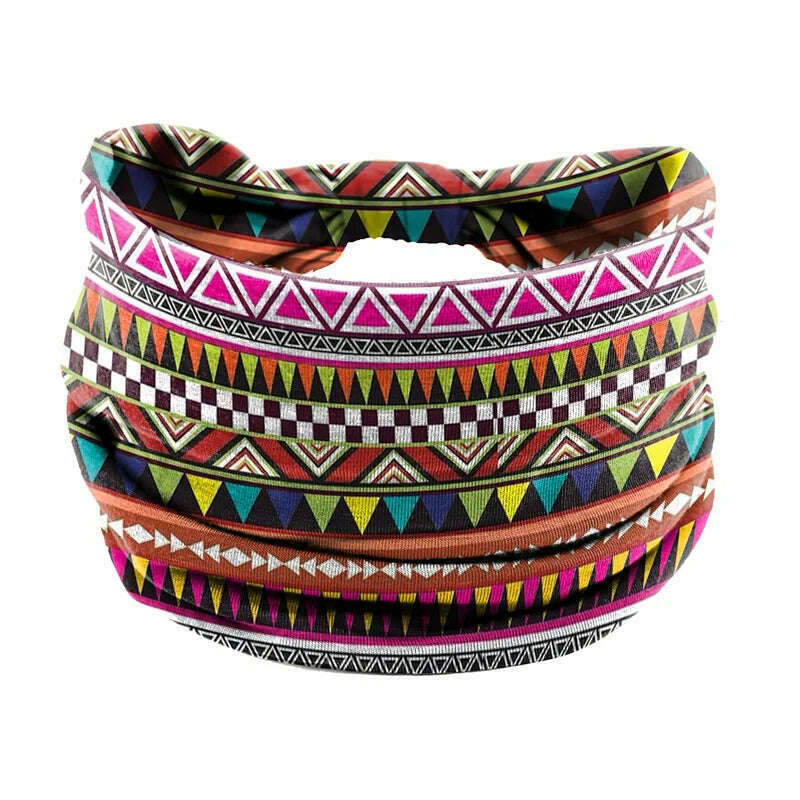 New African Pattern Print Wide Headband for Women Twist Style Hair Bandanas Head Wrap Elastic  Headwear Turban Girls Accessories