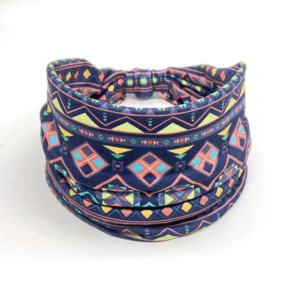 New African Pattern Print Wide Headband for Women Twist Style Hair Bandanas Head Wrap Elastic  Headwear Turban Girls Accessories