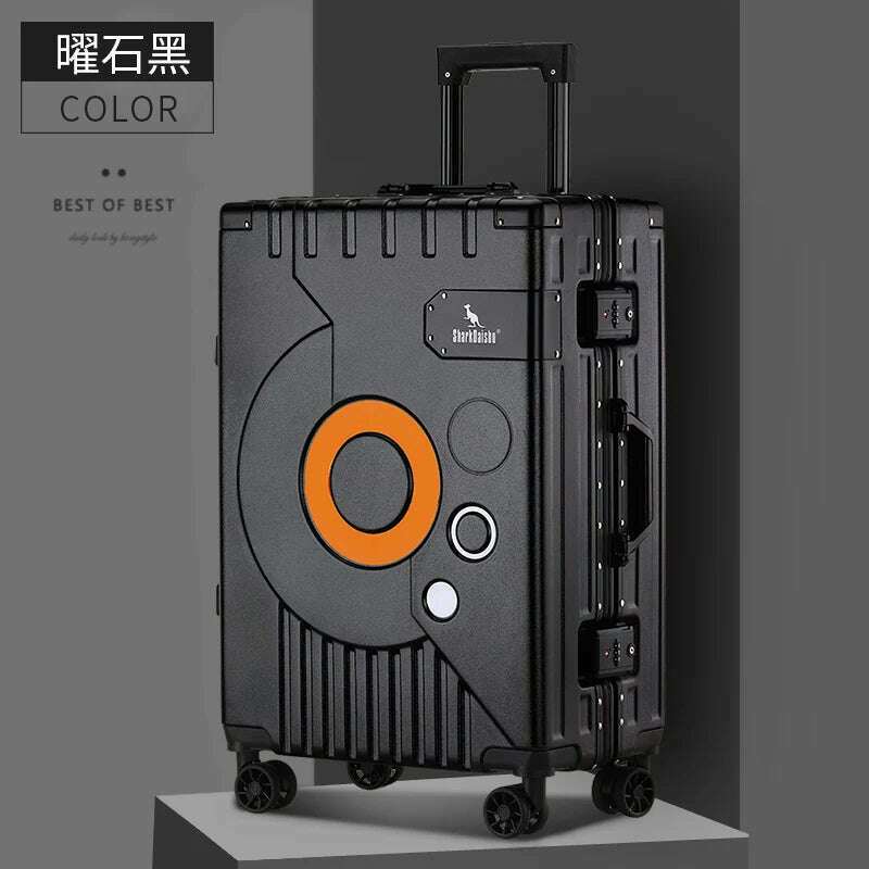 New Aluminum frame fashion travel luggage silent large-capacity trolley suitcase 20 inch suitcase carry on 24 inch password box