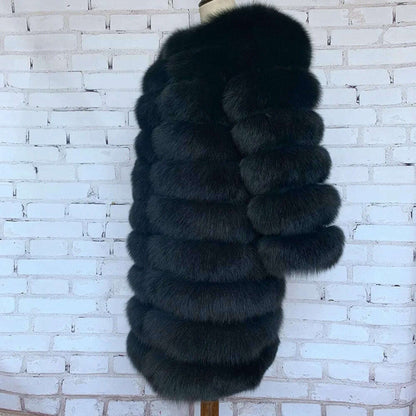 NEW style  4in1 real fur coats Women Natural Real Fur Jackets Vest Winter Outerwear Women fox fur coat high quality fur Clothes