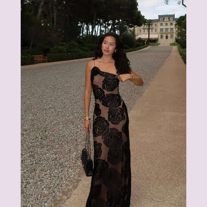 Oligai Birthday Dress for Women 2024 One Shoulder Elegant Dress Sexy Mesh Bodycon Dress Flower Wedding Guest Party Dresses