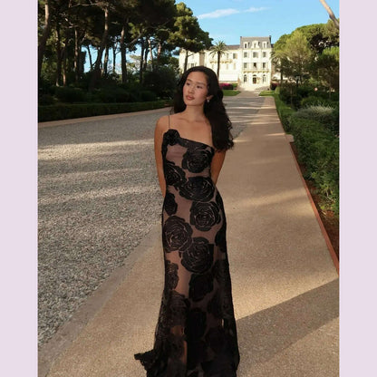 Oligai Birthday Dress for Women 2024 One Shoulder Elegant Dress Sexy Mesh Bodycon Dress Flower Wedding Guest Party Dresses