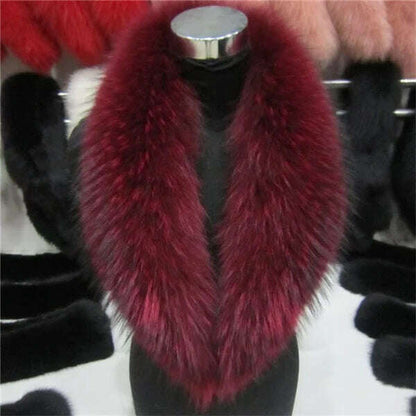Real Raccoon Fur Collar Women Natural Fur Scarf  Winter Large Size Warm Wraps  Furry Fur Scarves for Coat Jackets Collars