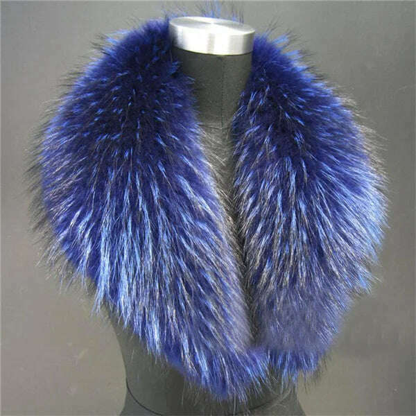 Real Raccoon Fur Collar Women Natural Fur Scarf  Winter Large Size Warm Wraps  Furry Fur Scarves for Coat Jackets Collars