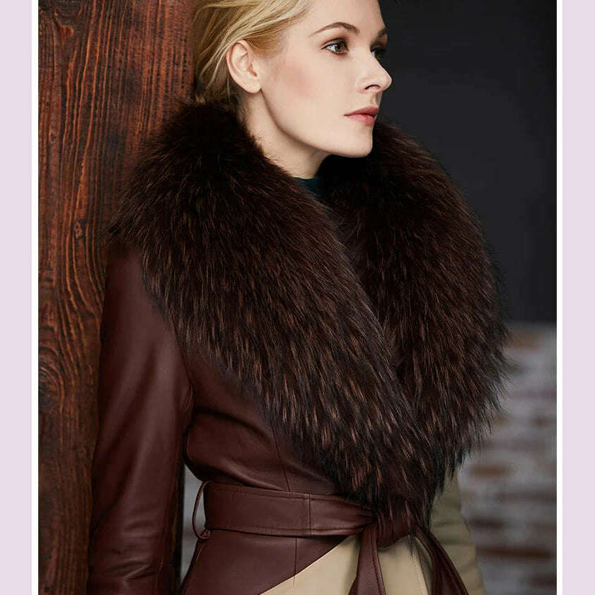 Real Raccoon Fur Collar Women Natural Fur Scarf  Winter Large Size Warm Wraps  Furry Fur Scarves for Coat Jackets Collars