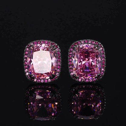 Retro Luxury Lab Pink Quartz Gemstone Necklace Pendant Ring Earrings Cocktail Party Fine Jewelry Sets for Women Accessories Gift