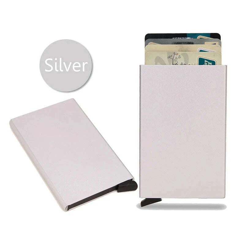 Rfid Smart Wallet Card Holder Metal Thin Slim Men Women Wallets Pop Up Minimalist Wallet Small Black Purse Vallet Walets for Men