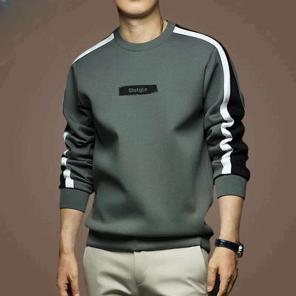 Round Neck Letter Printing Contrast Color Pullover Lantern Long Sleeve Men's Clothing Loose Casual Hoodies Boyfriend Tops